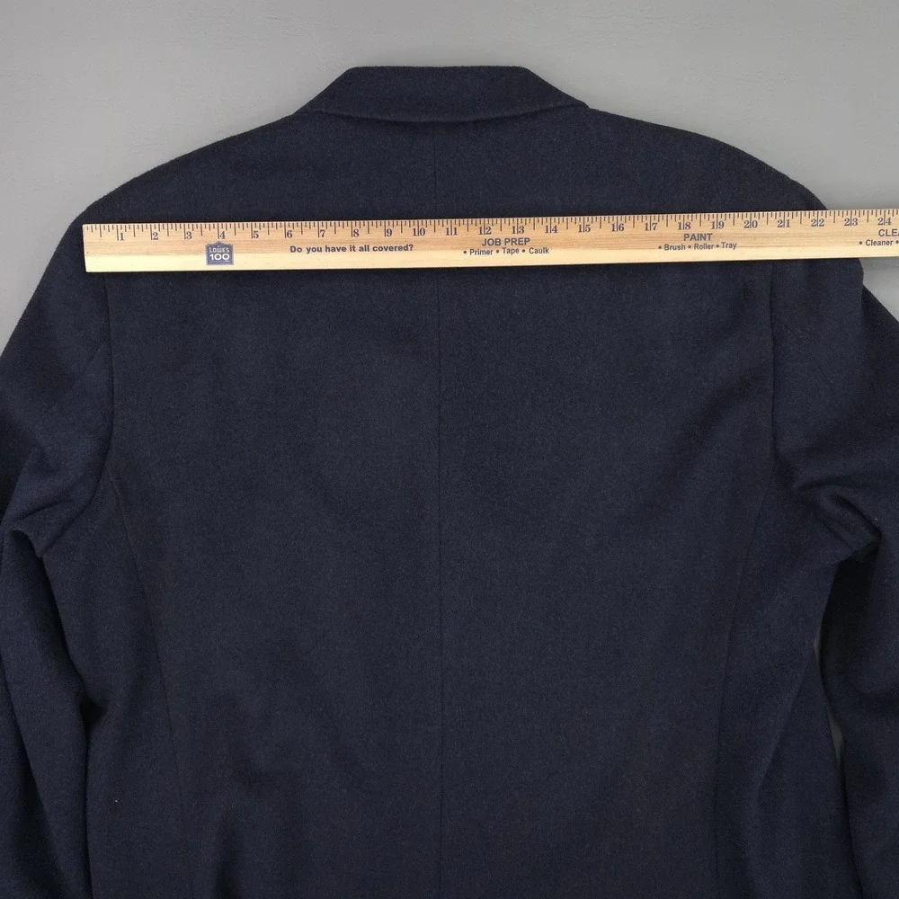 Nautica Coat Mens 48 Blue Wool Single Breasted Long Lined Overcoat Classic